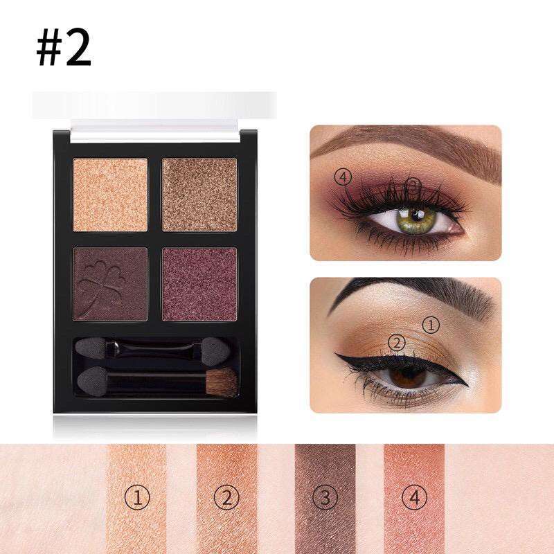 Jual Official Distributor Focallure 4 Pan Eyeshadow Glam Eyes Palette