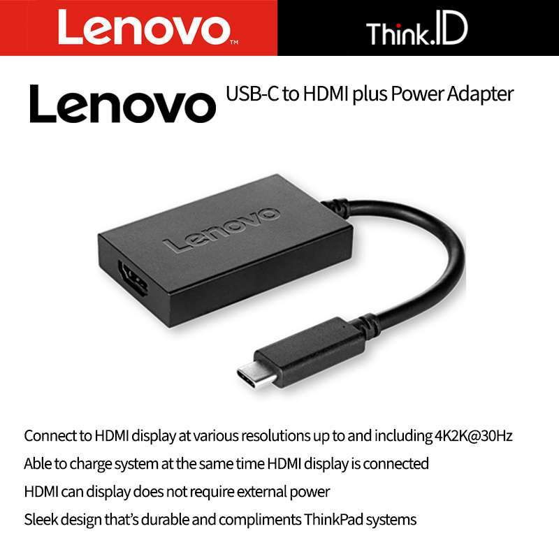 Jual Lenovo USBC to HDMI Adapter with Power Passthrough 4X90K86567 di