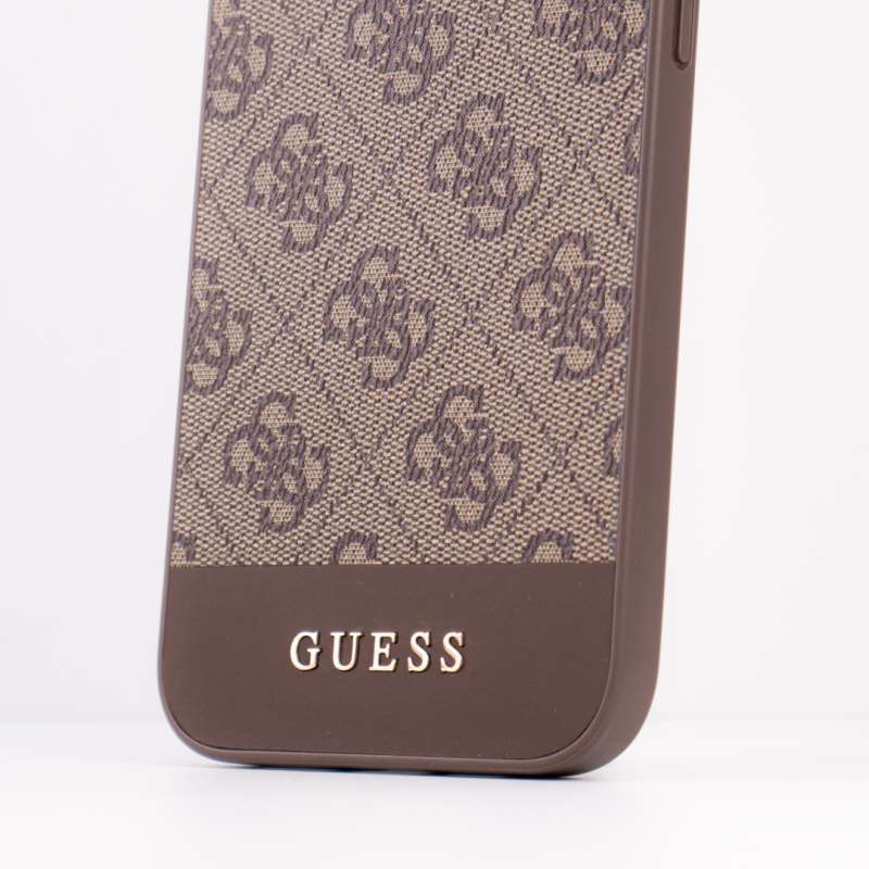 Jual Guess 4G PU Bottom Stripe Brown - Case IPhone 12 / 12