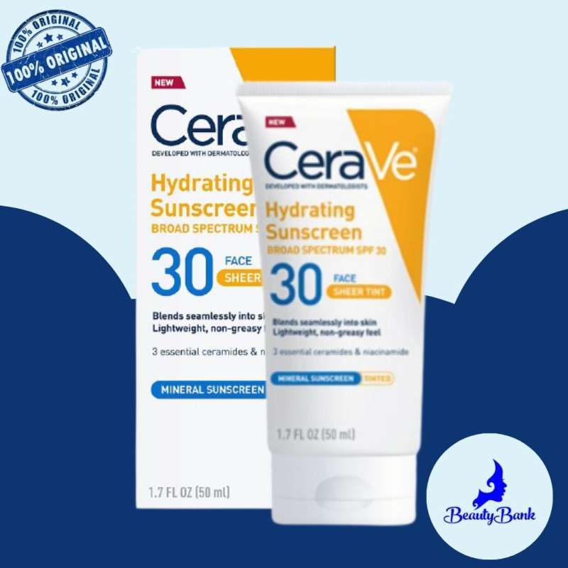 Jual CeraVe Hydrating Sunscreen SPF 30 Face Lotion Sheer Tint 1.7oz di