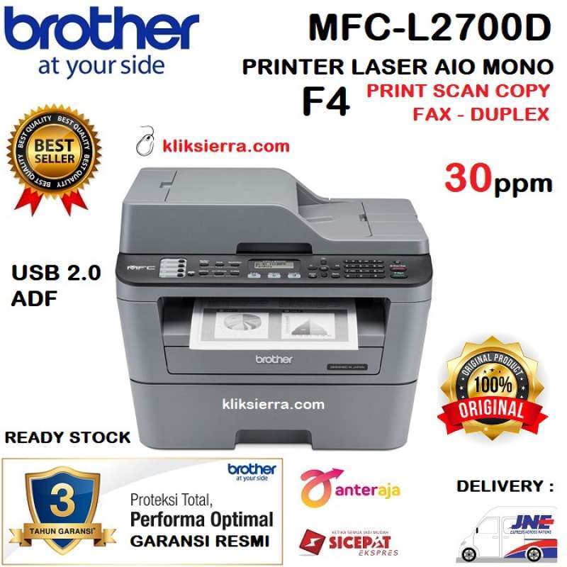 Jual Brother Mfcl2700d Printer Aio Laser Mono L2700 D Fotocopy Duplex