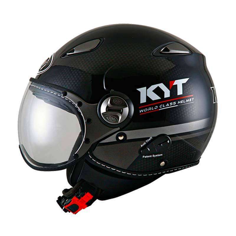 Jual Helm Kyt Elsico Retro Motif 3 Black Doff Gun Metal Kyt Half Face