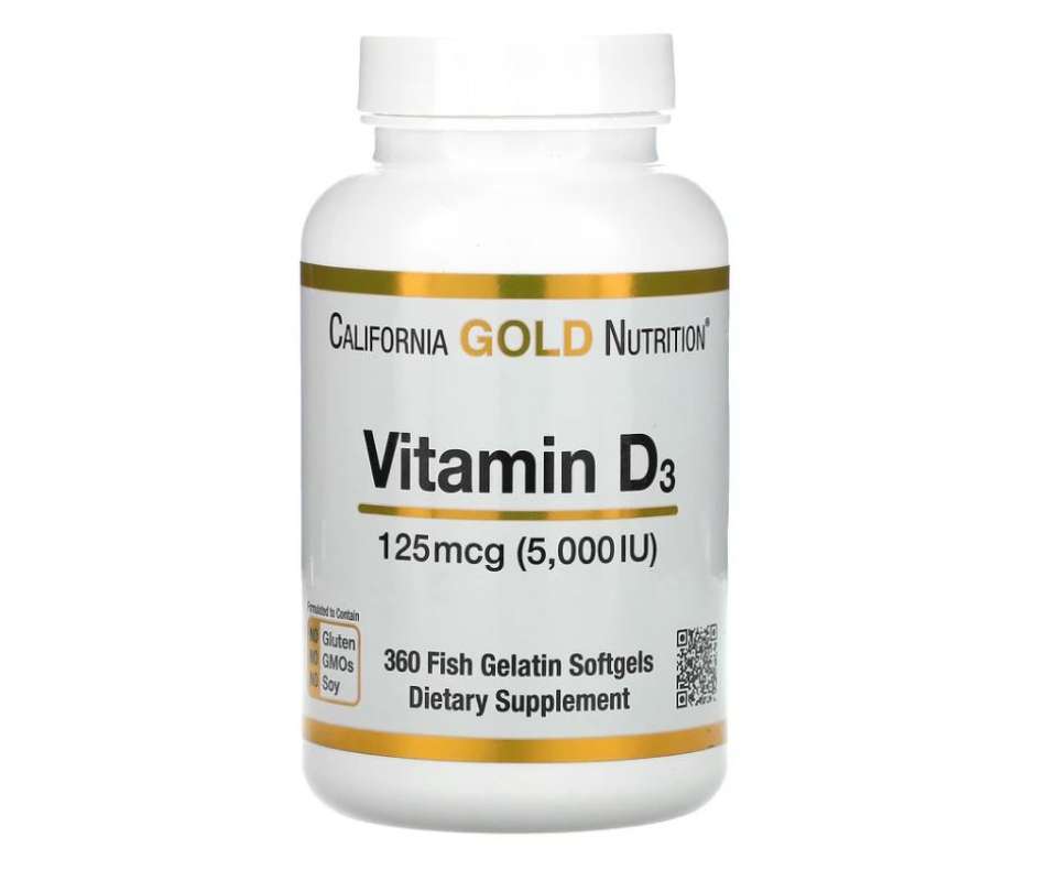 Jual California Gold Nutrition Vitamin D3 5000 IU 360 Fish Gelatin ...