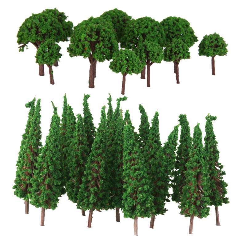 40pcs Model Trees 1:100 OO Scale Tree Mini Landscape Wargame Scenery ...