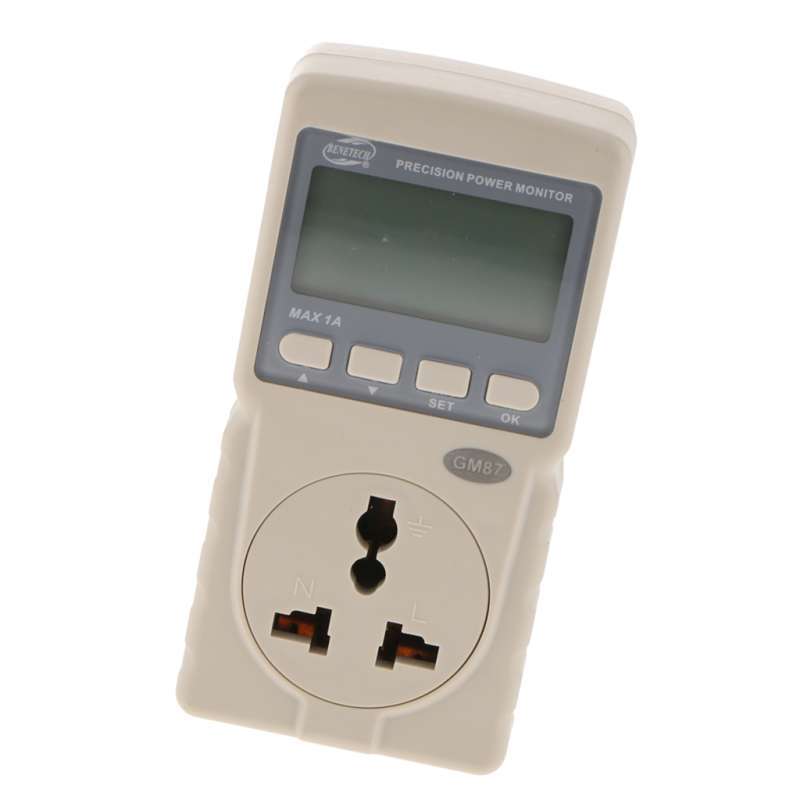 Promo GM87 220V LCD Digital Power Energy Meter Power Factor Frequency