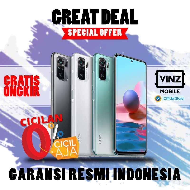 âˆš Xiaomi Redmi Note 10 Smartphone [ram 4gb/64 Gb/ Garansi Resmi