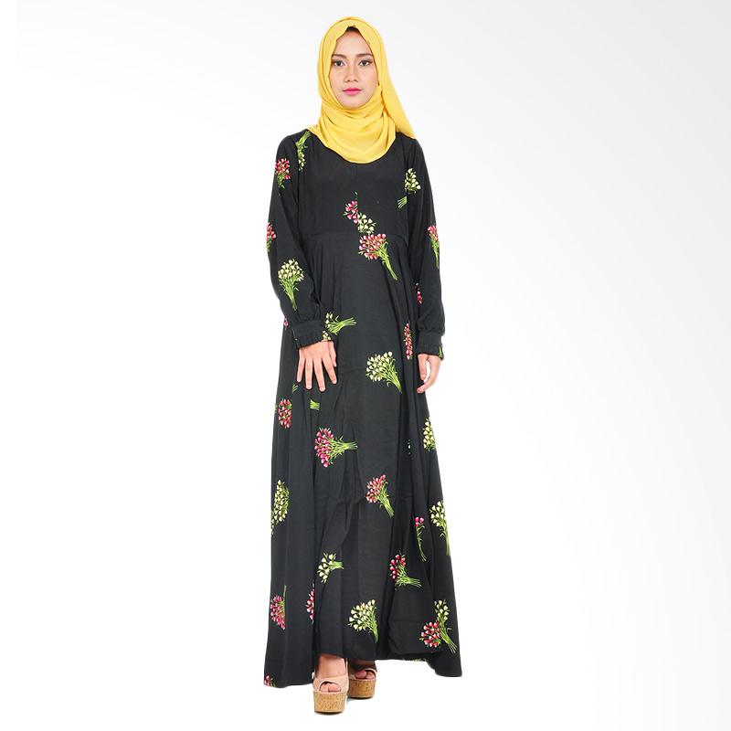 Jual Viola Abaya Bouquet Flower Allsize Dress Muslim
