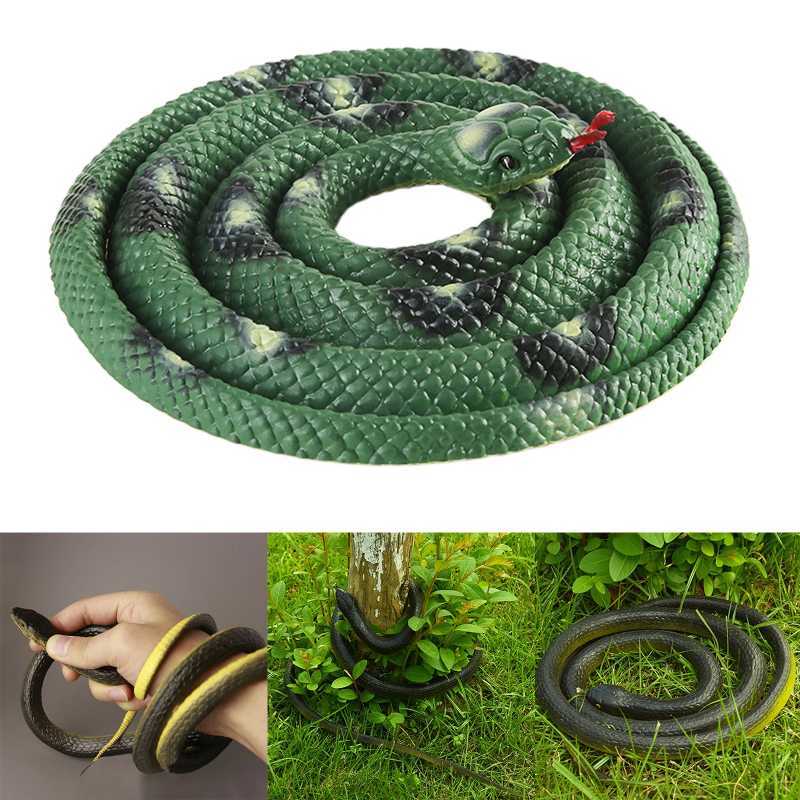 Promo 120cm Realistic Fake Simulation Rubber Snake Toys Garden Props ...