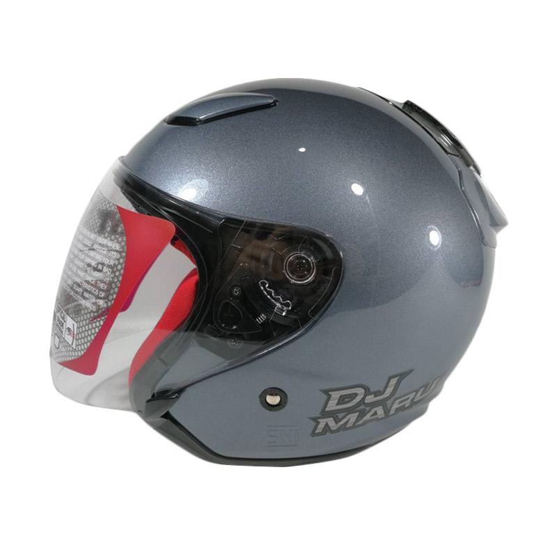 Jual KYT DJ Maru Gun Metal Helm Half Face AbuAbu Tua di Seller