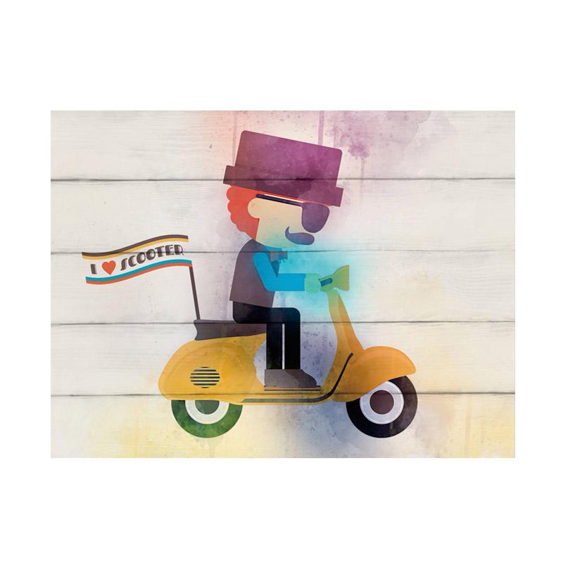 Jual Artistic 18 I love Vespa Poster Kayu Solid Dekorasi 