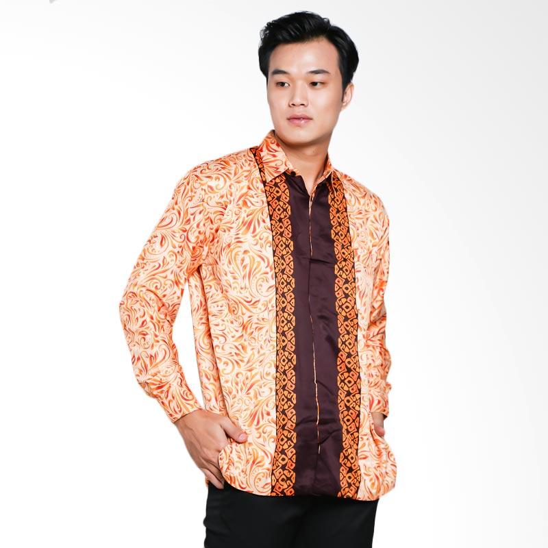 Jual Blitique Atish Sekar Batik Kemeja Pria - Orange
