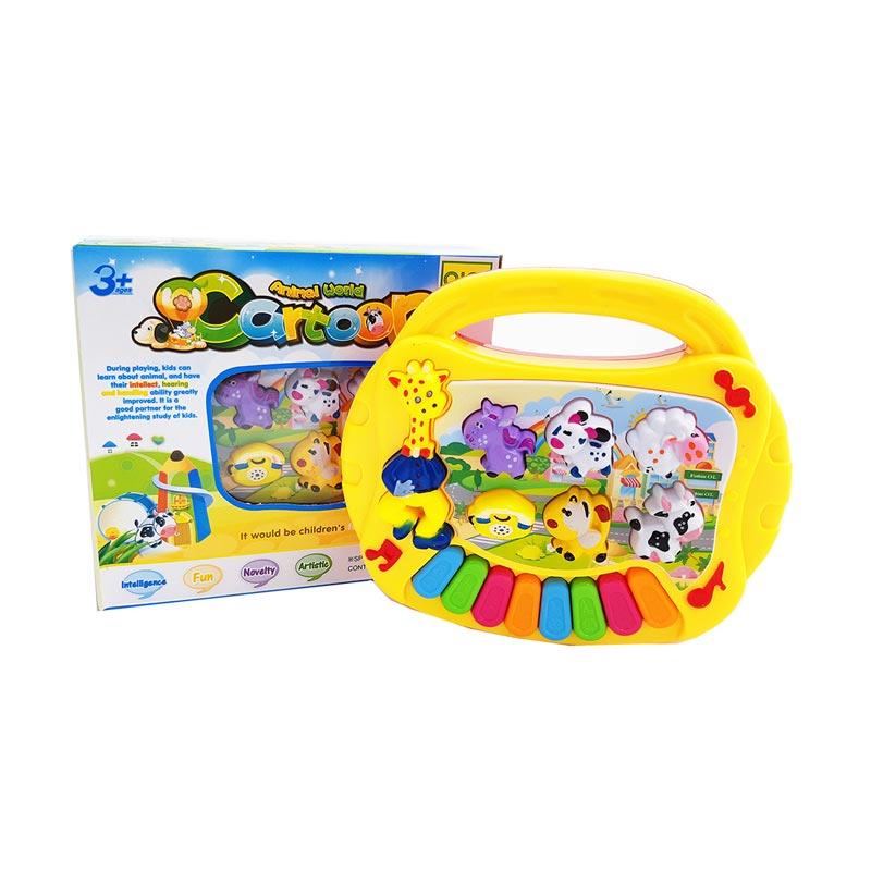 Jual MOMO Animal World Cartoon Mainan  Piano  BO Kuning 