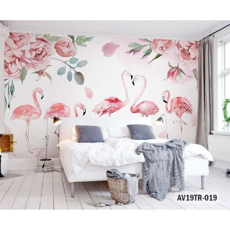 Promo Wallpaper Dinding Custom 3d Wallpaper dinding Flamingo Wallpaper 