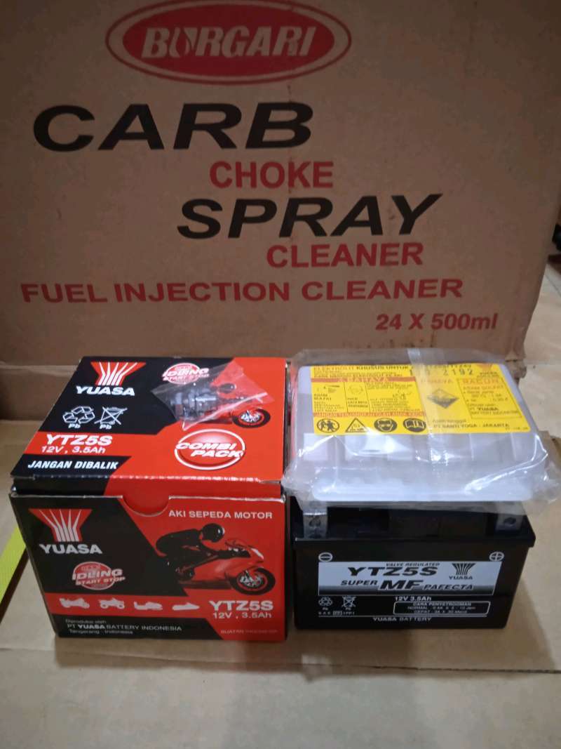 Jual Aki sepeda motor aki YUASA YTZ5S 100% asli original 12V 3,5Ah di