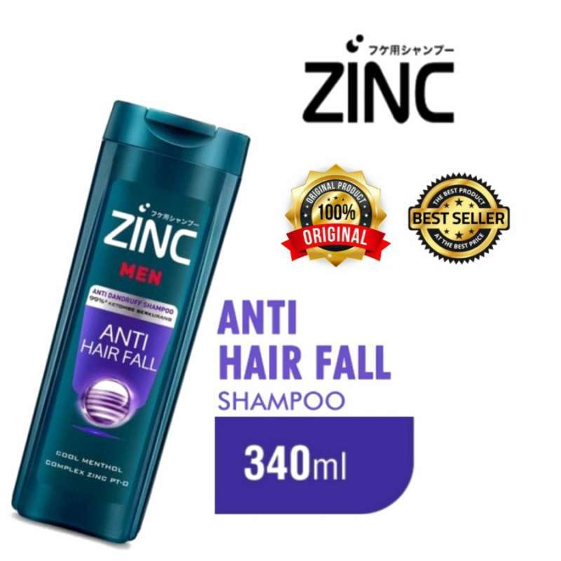 Jual ZINC Men Shampoo Anti Hair Fall Kemasan Botol 340ml di Seller