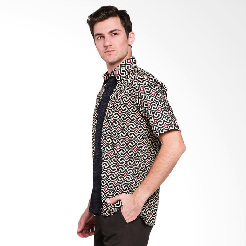 Jual Adikusuma Men Hem Persegi Kemeja Pria Batik - Hitam