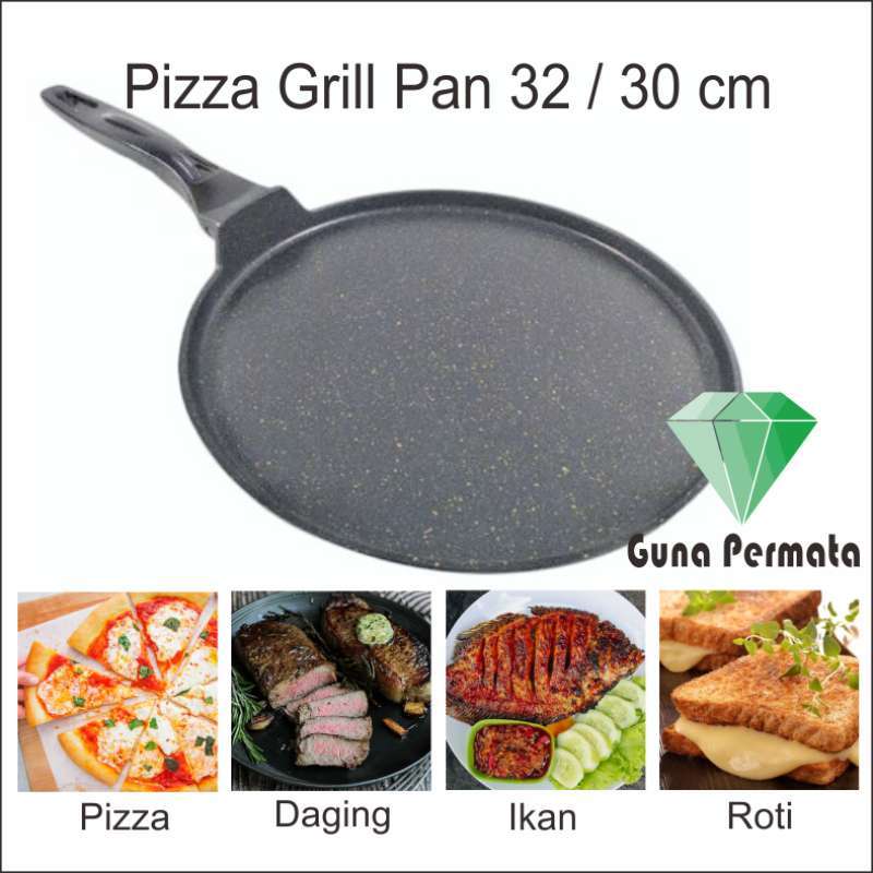 Promo Suggo Marble Pizza Round Grill Pan Korea Besar 30 cm Pemanggang