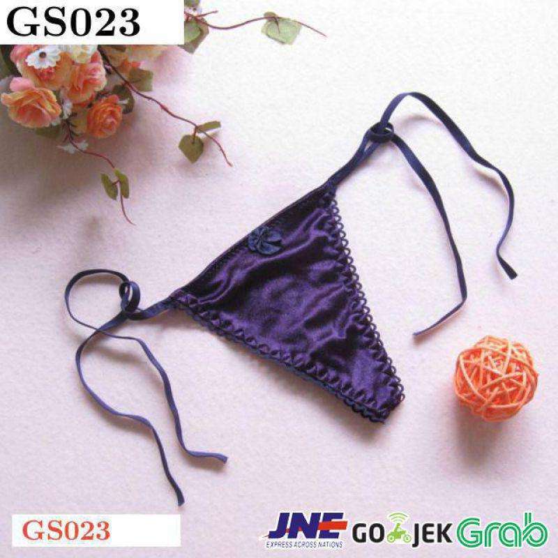 Jual GS023 - Celana Dalam G-String Wanita Ungu Tali Karet Ikat Sampin   g