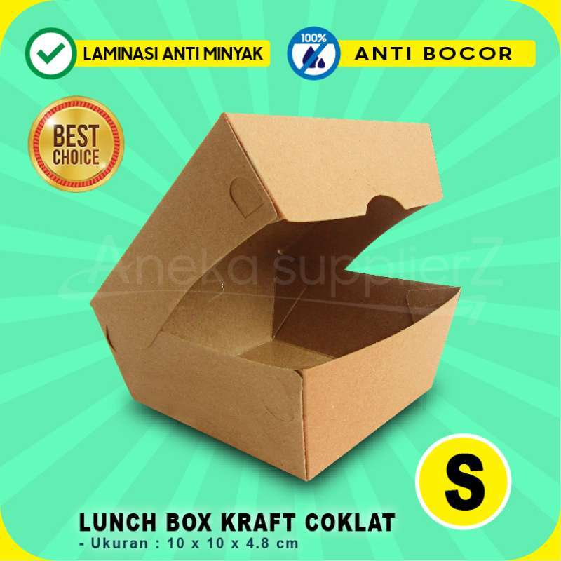 Promo Lunch Box Paper Kotak Makan KRAFT COKLAT RAKIT | S (50 pcs ...
