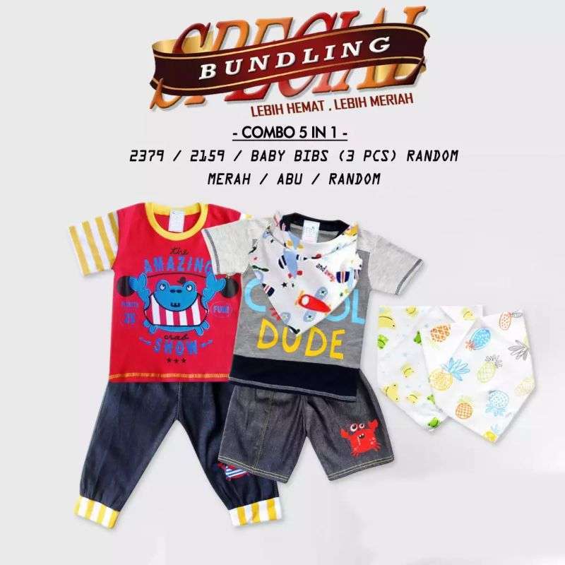 Promo Paket Hemat Waka Set Pakaian Anak Baju Anak Laki Laki Setelan