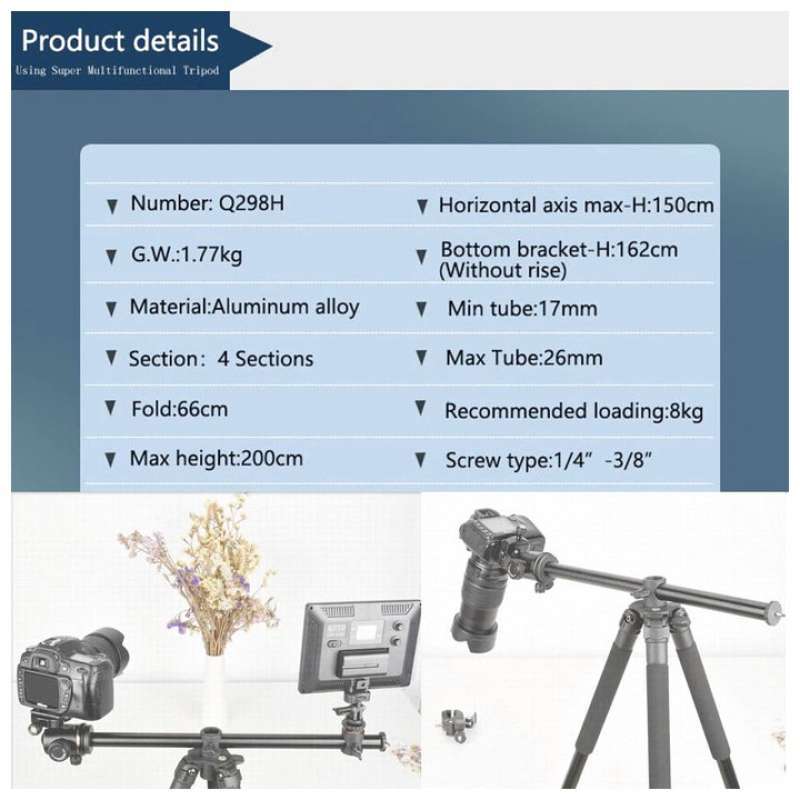 Jual Jual Qzsd Tripod Flat Lay - Qzsd Q298H - Tripod 2 Meter ...