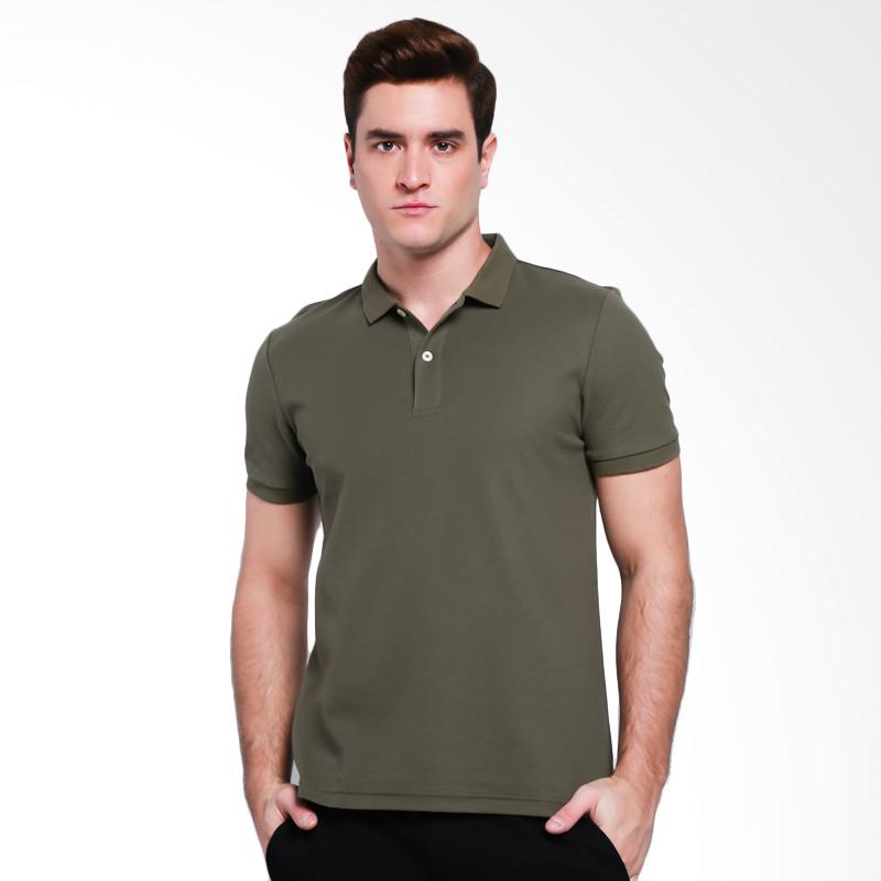 Jual Giordano  Solid Short Sleeve Kaos  Polo  Pria S Green 