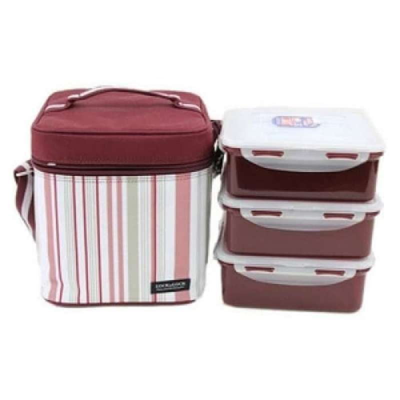 Jual Lock n Lock Lunch Box Set with Strip Bag Kotak Makan Piknik