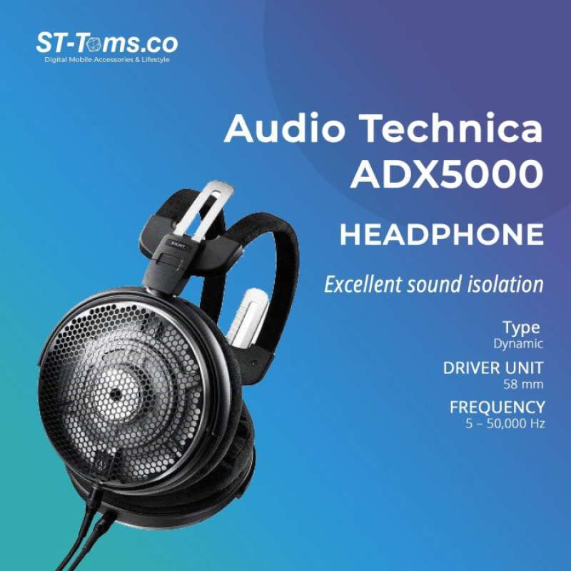 Jual AudioTechnica Air Dynamic Open Back Headphone ATHADX5000 di