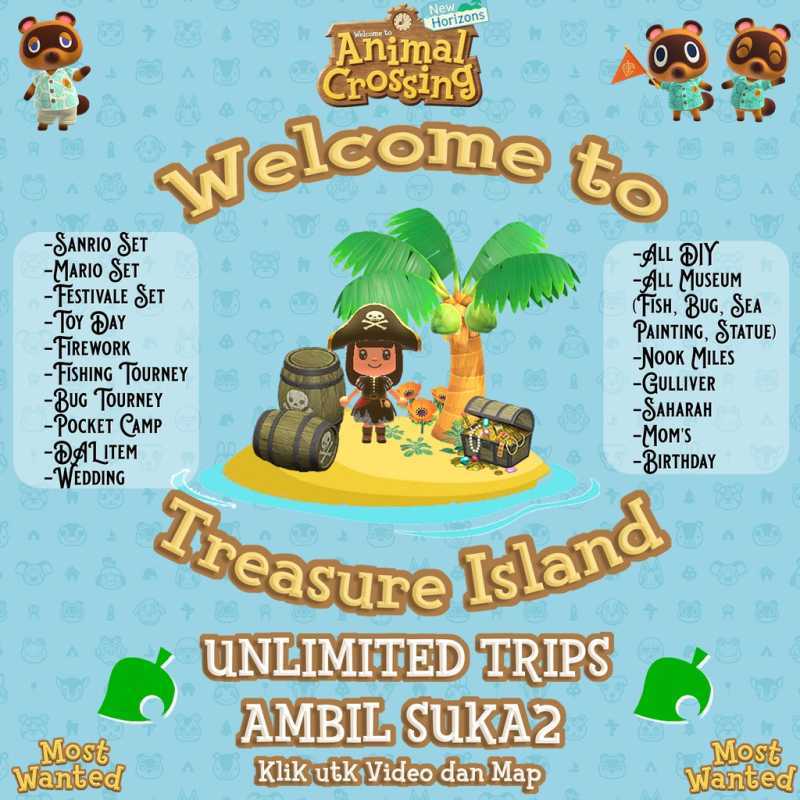 Jual Treasure Island Animal Crossing New Horizons ACNH Bells Item NMT