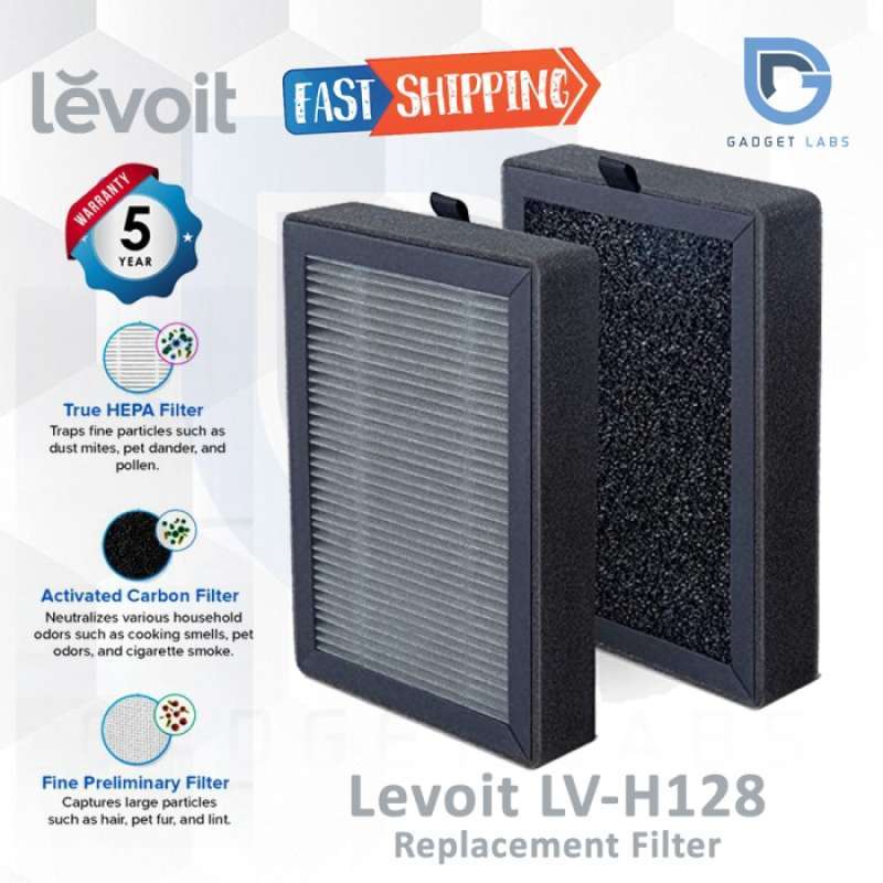 thumbnail image 2 of 8-Pack LV-H128 Replacement Filters For Levoit LV-H132 Air Purifier – HEPA + Activated Carbon 2 of 6