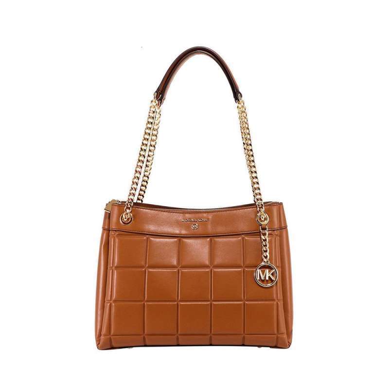 Jual Michael Kors Susan Medium Quilted Leather Shoulder Bag Brown di