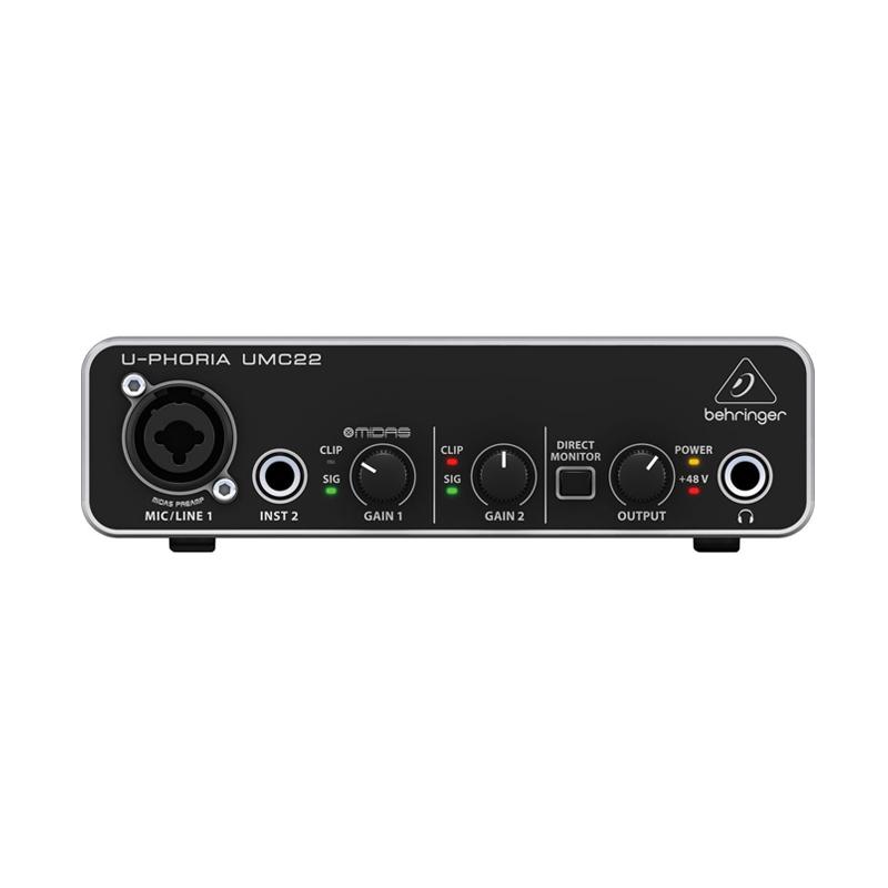 Jual Behringer UMC22 Audio Interface Soundcard with Midas Preamp di