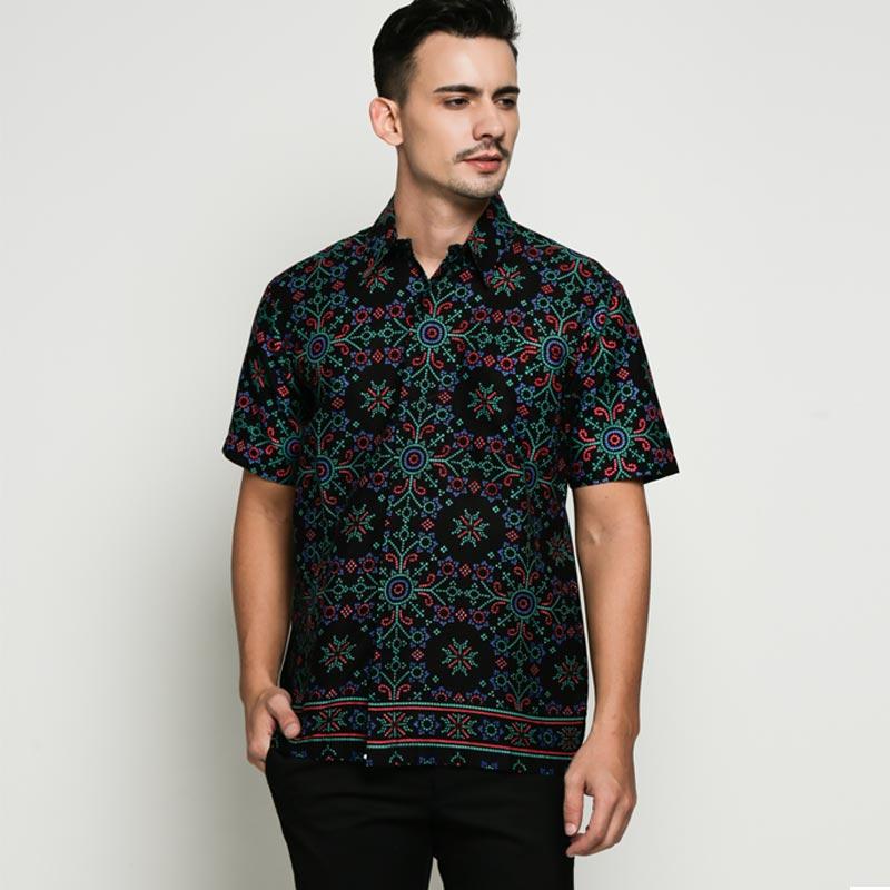 Jual Parasika Katun Kemeja Batik Lengan Pendek Pria [NC11F013] Online