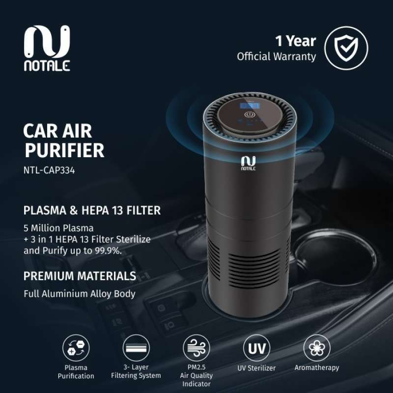 Promo Notale Portable Car Air Purifier UVC Plasma HEPA 13 Alt Xiaomi