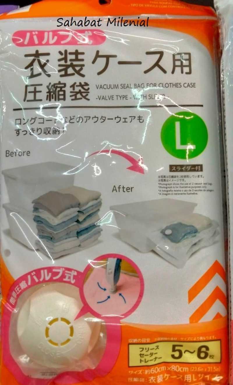 Jual Daiso Vacuum Seal Bag for Clothes Case Valve Type with Slider