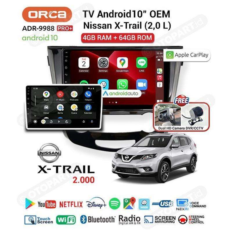 Jual Head Unit Android Auto Carplay 10 Inch Pro+ Dvr Nissan XTrail