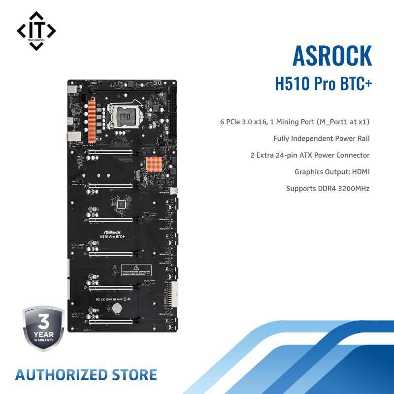 Jual Asrock Motherboard H510 Pro Btc+ Lga1200 Di Seller Ast Official ...