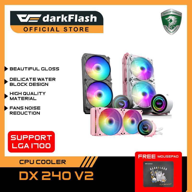 Jual darkFlash Twister DX240 V2.0 Liquid CPU Cooler [Support INTEL