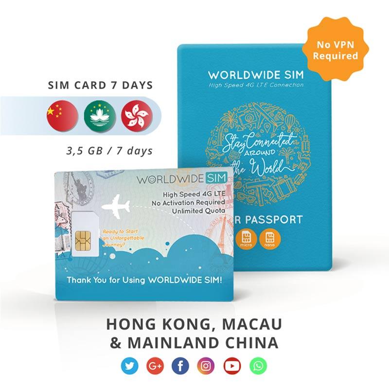 Jual Passpod SIM Card Hong Kong & Macau & Mainland China [7 Hari