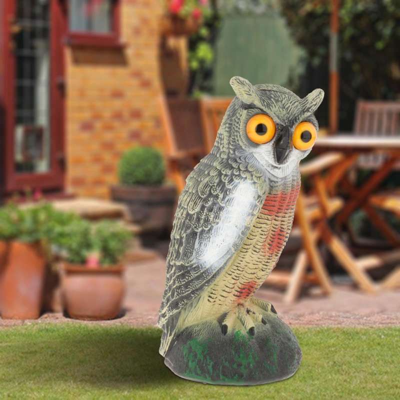 Promo Scarecrow Owl Decoy Statue Fake Owl Outdoor Bird Deterrent for
