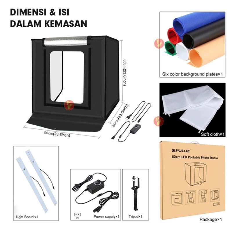 Jual Fotobox 60cm Led Light Portable Photobox Studio Photo Foto Box Di ...