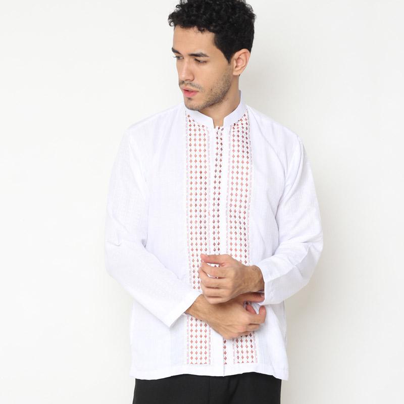 Jual Gudang Fashion Baju Koko Lengan Panjang Pria - XL Putih di Seller