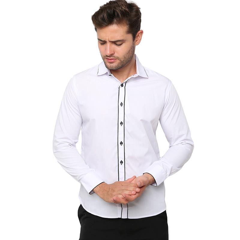 Promo Gudang Fashion Korea Slim Kemeja Lengan Panjang Pria di S eller