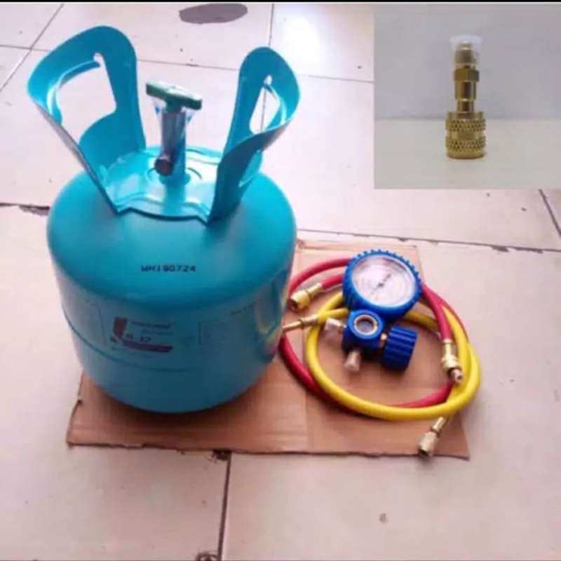 Jual Paket isi freon AC R32 isi 3 kilo tabung kecil segel asli dengan