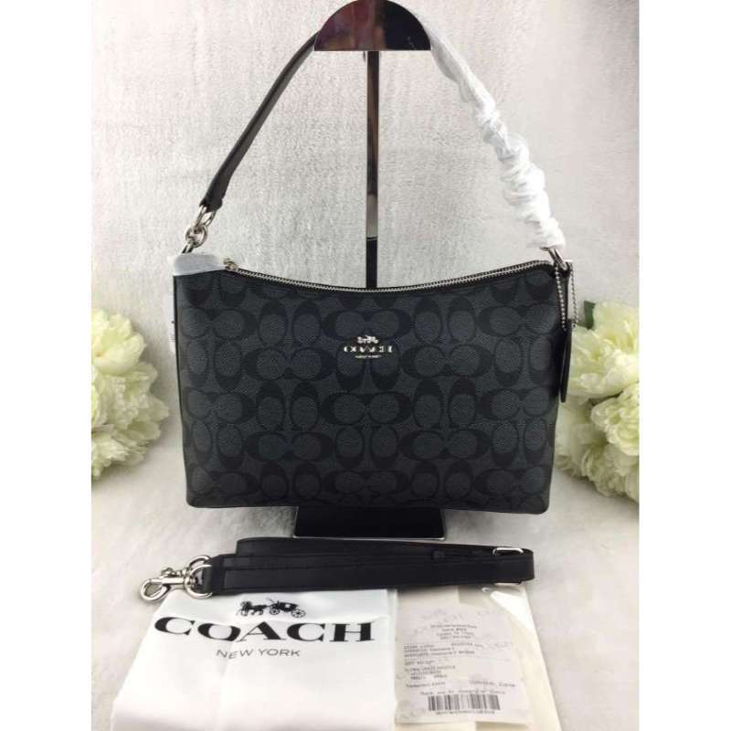 Promo Tas COACH Lewisis Shoulder Bag In Signature Black Diskon 26 di