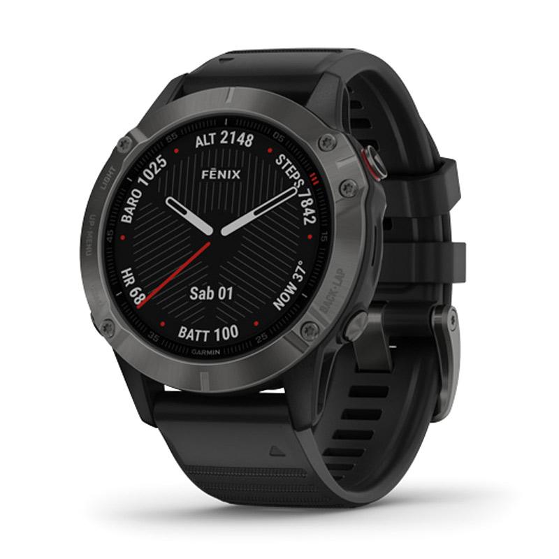 Promo Garmin Fenix 6 Carbon Gray DLC with Black Band Activity Tracker