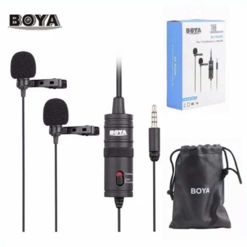 Jual Boya ByM1Dm Dual ClipOn 2 Mic Microphone ClipOn Boya ByM1Dm