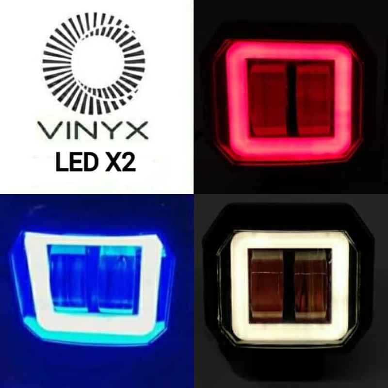 Jual VINYX Lampu LED Tembak Sorot X2 Kotak 4D Mobil Motor