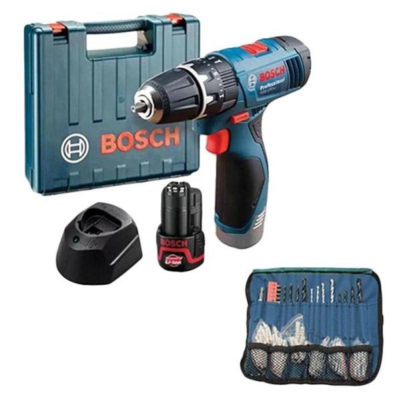 Jual Bosch GSB 120-LI Cordless Impact Drill with Accessori   es Mesin Bor