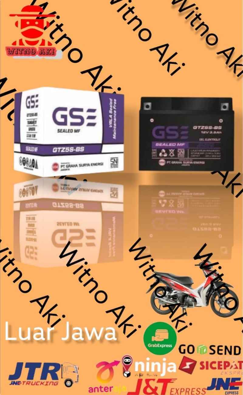 Jual Aki Motor Supra X 125 Baru + Supra X-F1 Gtz5s GS E Aki Kering MF